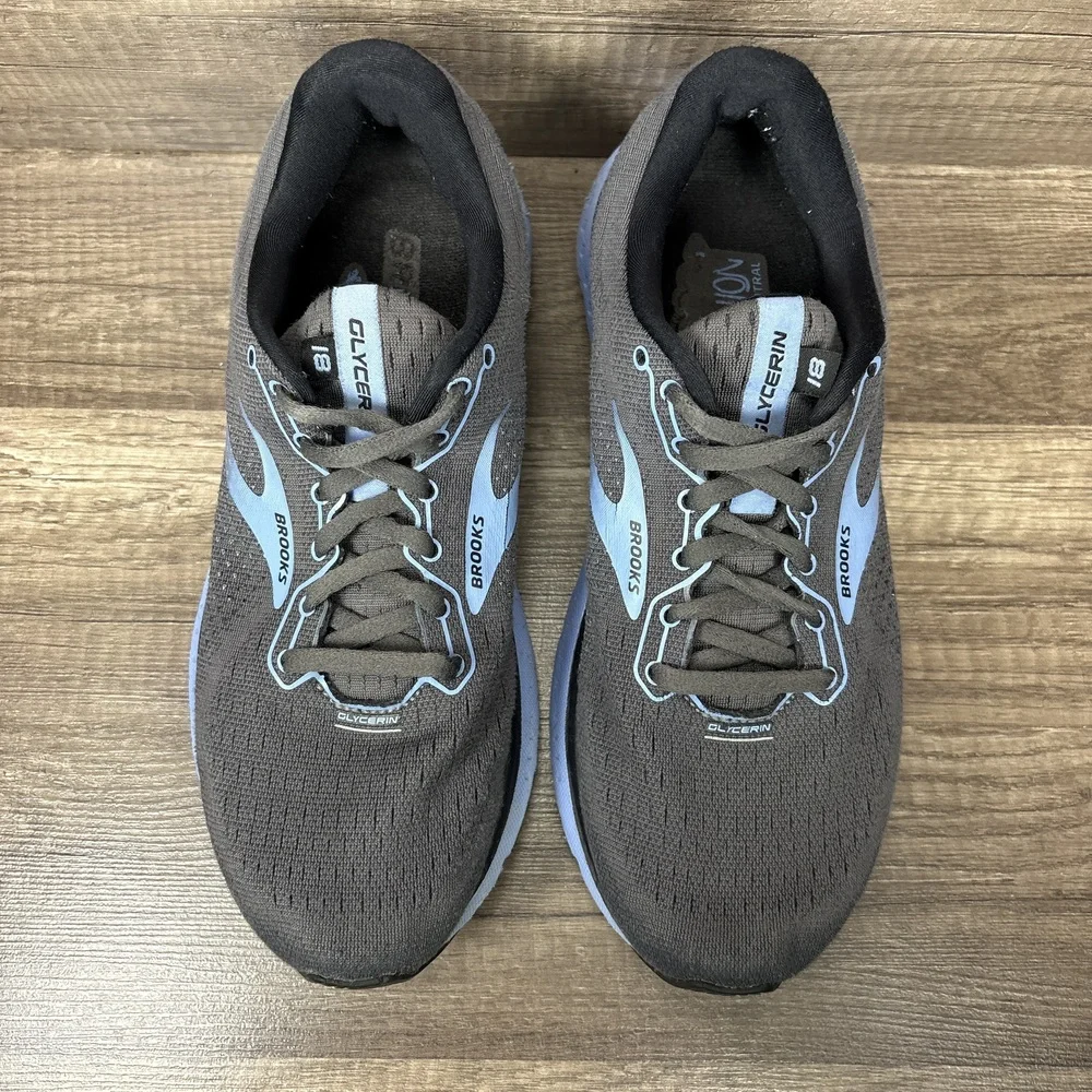 Brooks Glycerin 16 Gray Blue Womens US Size 8 EUR 39 1203171B050 Running Shoes